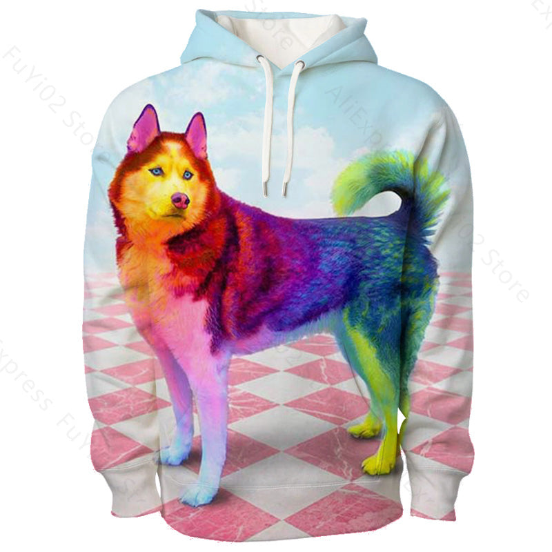 Animal 3d Wolf Pattern Hoodie Men And Women Sports Casual Wear Angelwarriorfitness.com