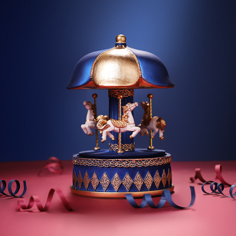 Nordic Fantasy Carousel Music Box Resin Crafts Angelwarriorfitness.com
