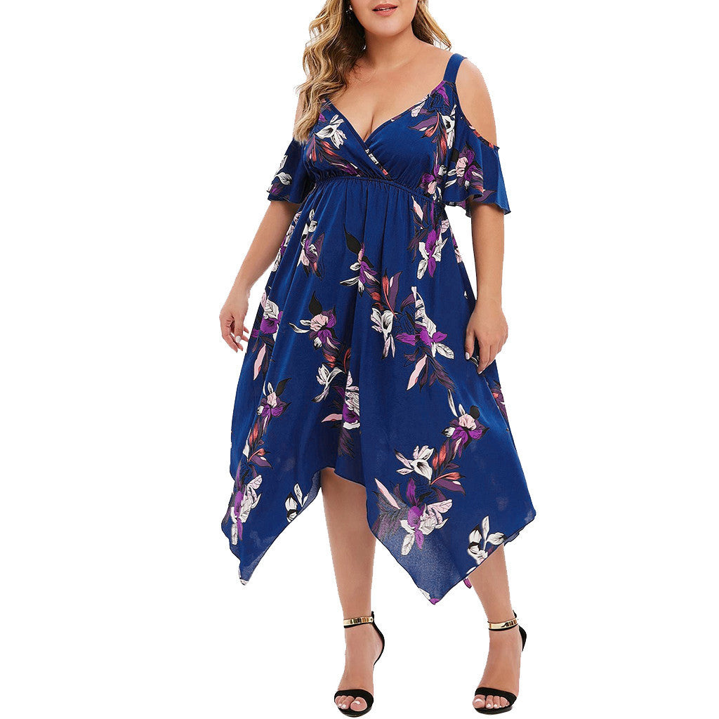 Printed Chiffon Strap Dress Slim Dress Angelwarriorfitness.com
