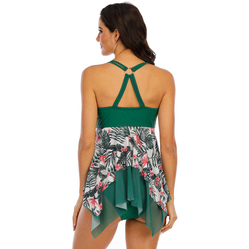Swimsuit Tankini Skirt Split Swimsuit Slim Slim Conservative Angelwarriorfitness.com