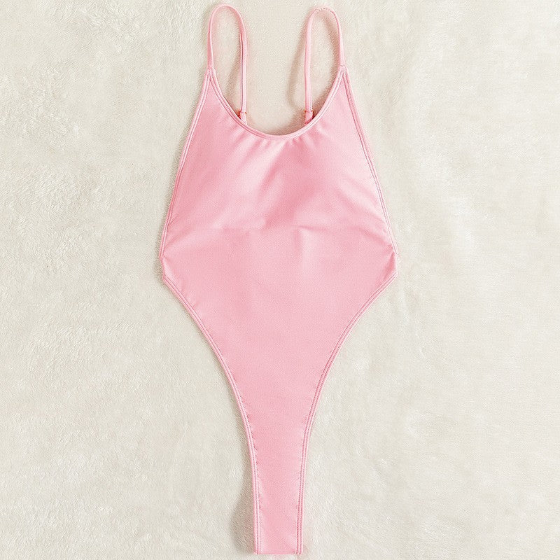 Fashion One-piece Swimsuit Women's Triangle Solid Color Angelwarriorfitness.com