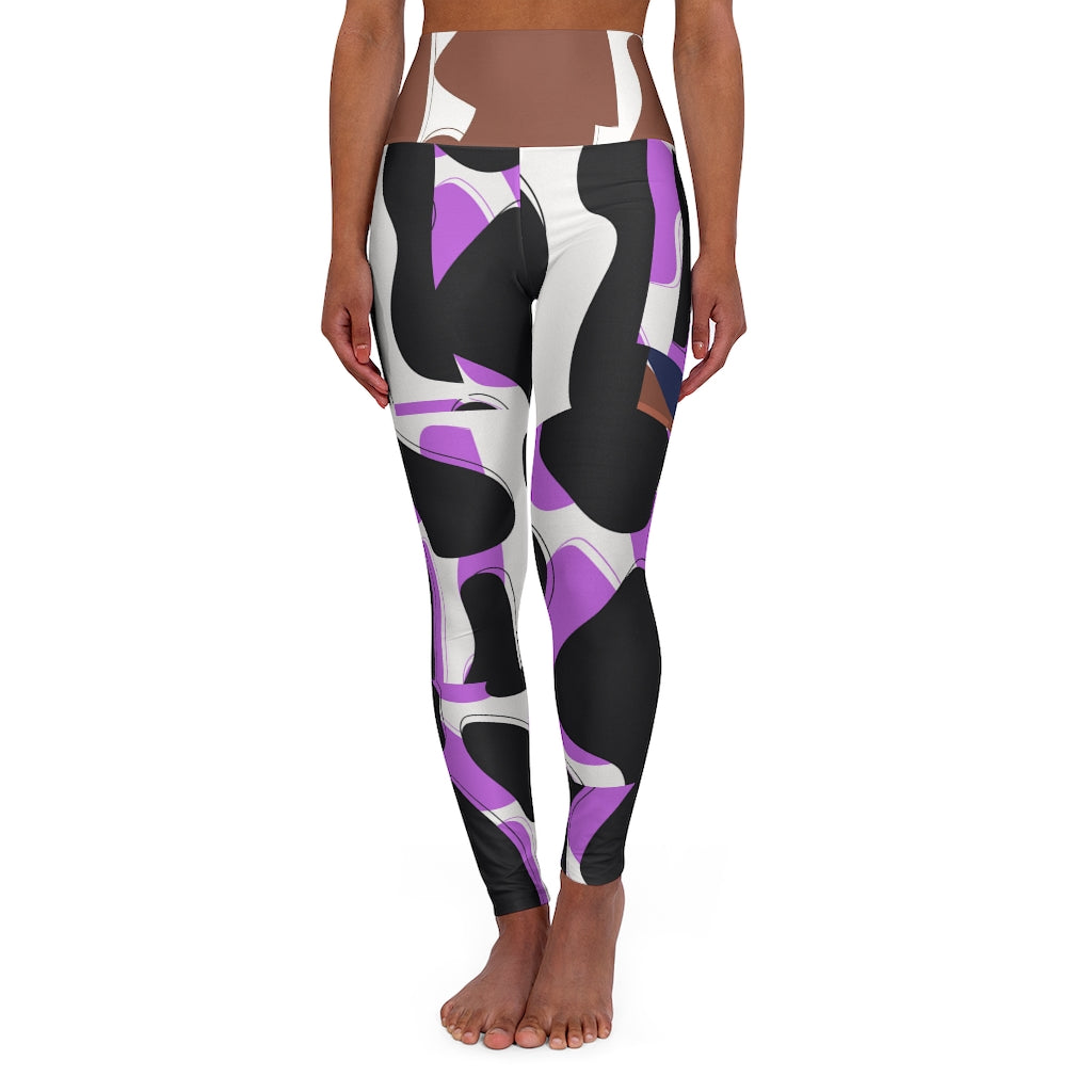 Geometric Purple Yoga Leggings Angelwarriorfitness.com