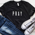Pray Christian T Shirts Fashion Clothes Women's Tshirt tops Angelwarriorfitness.com
