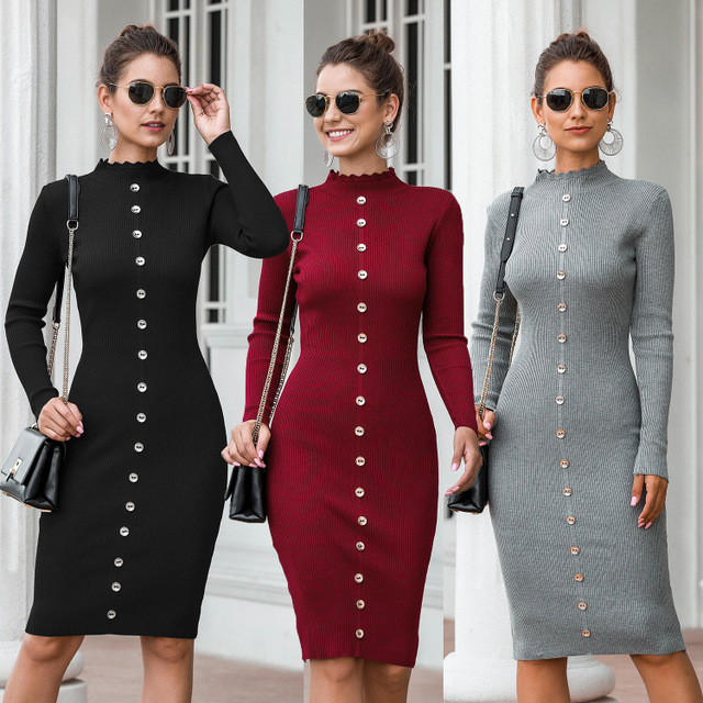 Knitted sweater dress Angelwarriorfitness.com