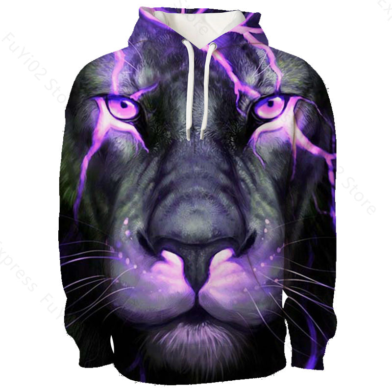 Animal 3d Wolf Pattern Hoodie Men And Women Sports Casual Wear Angelwarriorfitness.com