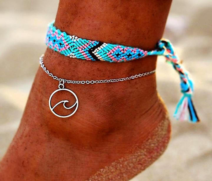 Retro Boho Anklet [2 in 1] - Turquoise Rainbow Angelwarriorfitness.com