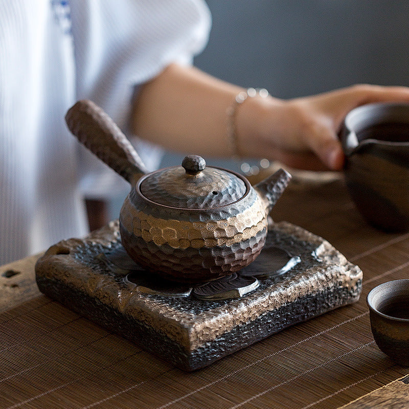 Handmade Rough Pottery Teapot With Hand Bubble Teapot Angelwarriorfitness.com