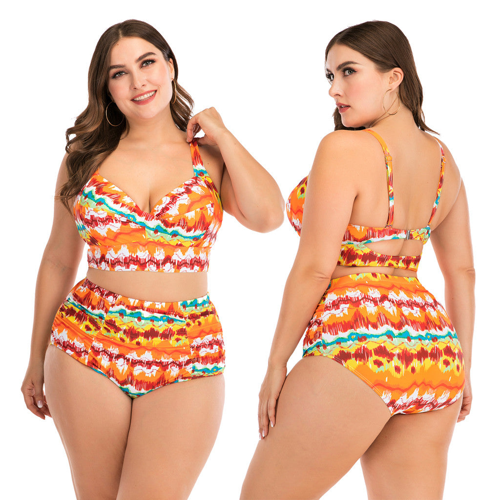 Plus size split swimsuit Angelwarriorfitness.com