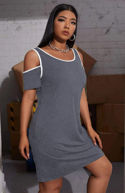 Women's Plus Size Short Sleeve Dress Angelwarriorfitness.com