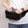 Multifunction Sports Outdoor Leather Men's Waist Bag Angelwarriorfitness.com