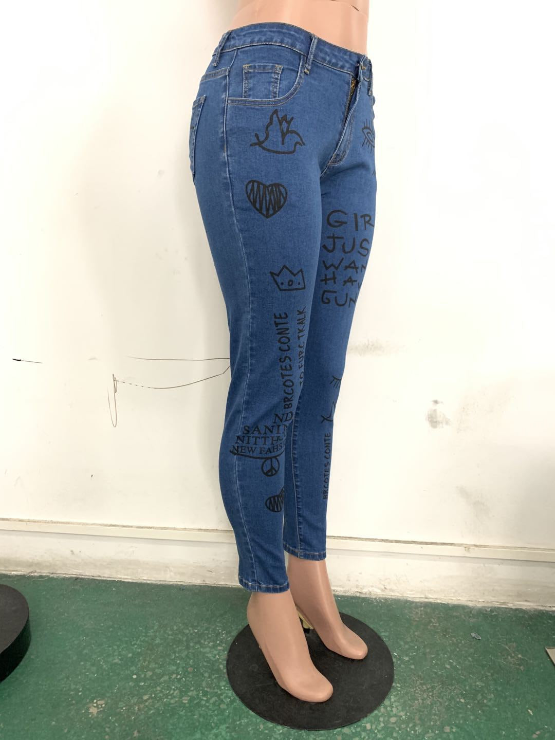 Hot sale printed jeans Angelwarriorfitness.com