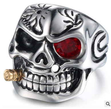 Skull Steel Ring Personalized Punk Men's Ring Jewelry Angelwarriorfitness.com
