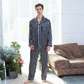 Fall men's simulated silk stripe pajamas men Angelwarriorfitness.com
