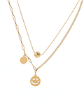 Double-Layered Smile Face Charm Necklace Angelwarriorfitness.com