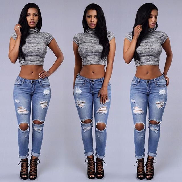 Skinny Ripped Jeans Angelwarriorfitness.com