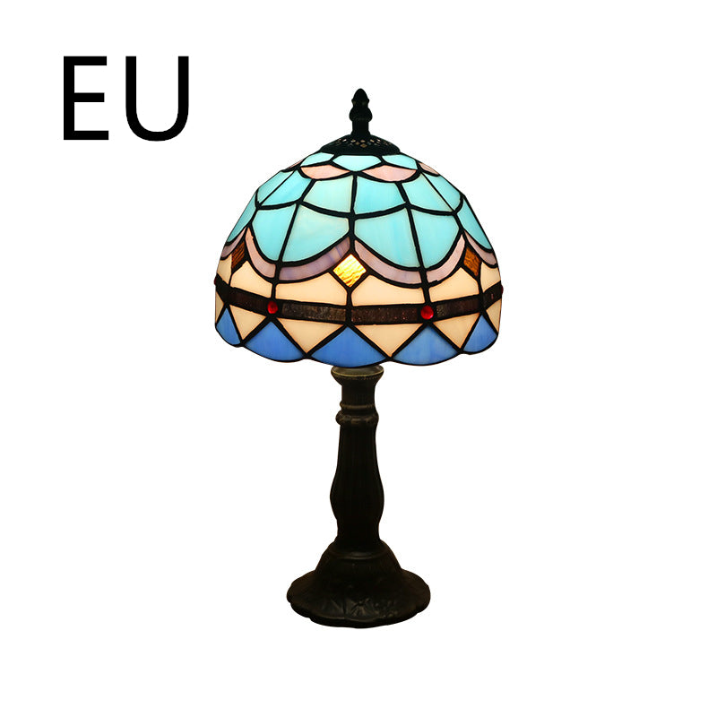 Lamp Bedroom Bedside Lamp Retro Bar Yellow Glass Lamp Resin Base Table Lamps Makeup Table Side Table Led Lights Angelwarriorfitness.com