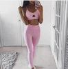 Yoga Set New  Solid Crop Top Long Pant Athleisure Women Suit Gym Sports BraLegging Two Piece Set Sportswear Angelwarriorfitness.com