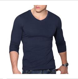 Mens V Neck Long Sleeve T Shirt Angelwarriorfitness.com
