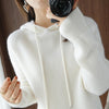 Hooded Cashmere Sweater Women's Pullover Loose Short Hooded Sweater Angelwarriorfitness.com