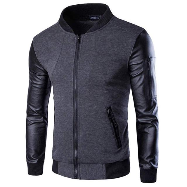 Mens Patchwork Sleeve Jacket Angelwarriorfitness.com