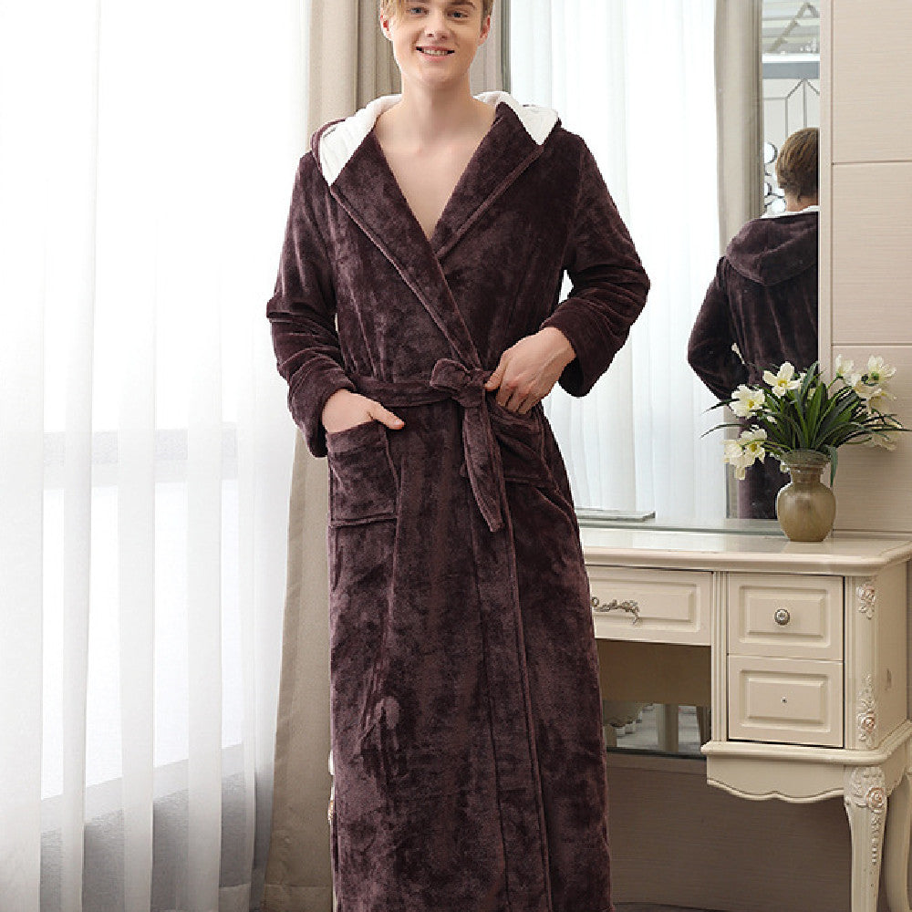 Plus Fat Coral Velvet Bathrobe Pajamas For Men Angelwarriorfitness.com