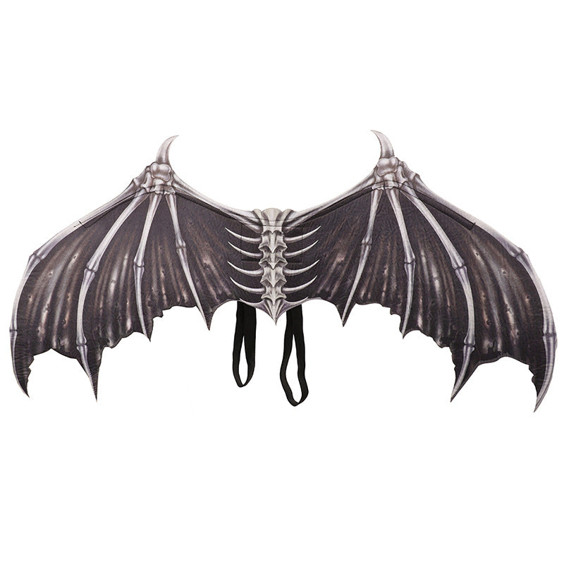 Black And White Non-woven Fabric Demon Bone Wings Angelwarriorfitness.com