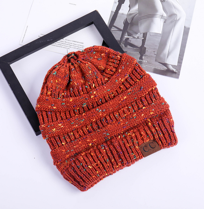 High Bun Ponytail Beanie Hat Chunky Soft Stretch Cable Knit Warm Fuzzy Lined Skull Beanie Acrylic Hats Men And Women Angelwarriorfitness.com