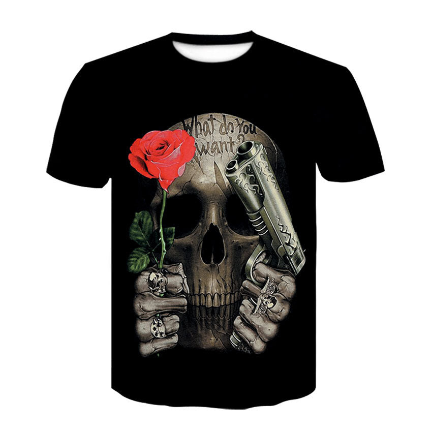 Men's round neck short sleeve rock T-shirt Angelwarriorfitness.com