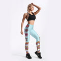 Star Mandala Turquoise Yoga Workout Leggings Angelwarriorfitness.com