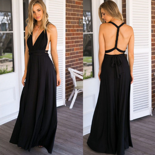 Women Bandage Convertible Boho Maxi Dress Angelwarriorfitness.com