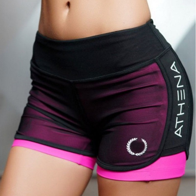 Women Casual Short for Workout -  Fake Two Sports Shorts Style. Angelwarriorfitness.com
