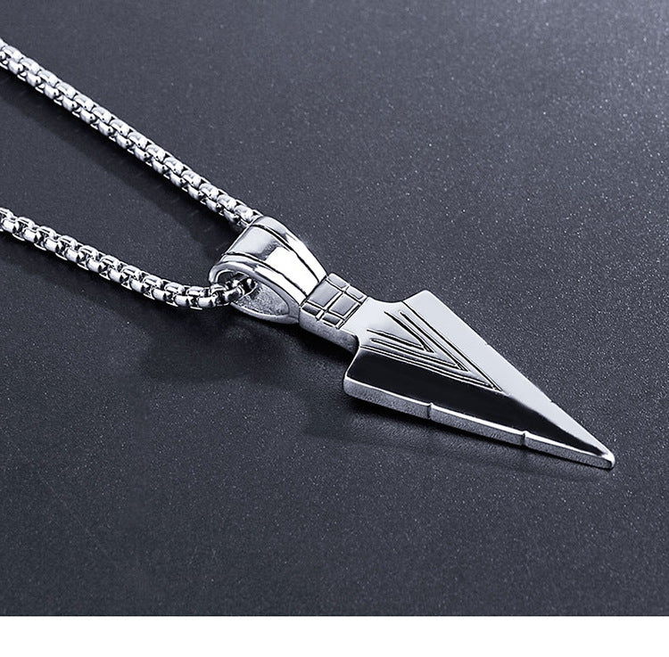 European America jewelry men stainless steel spear necklace with chain Angelwarriorfitness.com