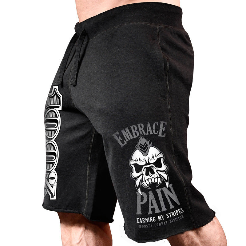 Men's sports leisure running workout printed cotton shorts Angelwarriorfitness.com