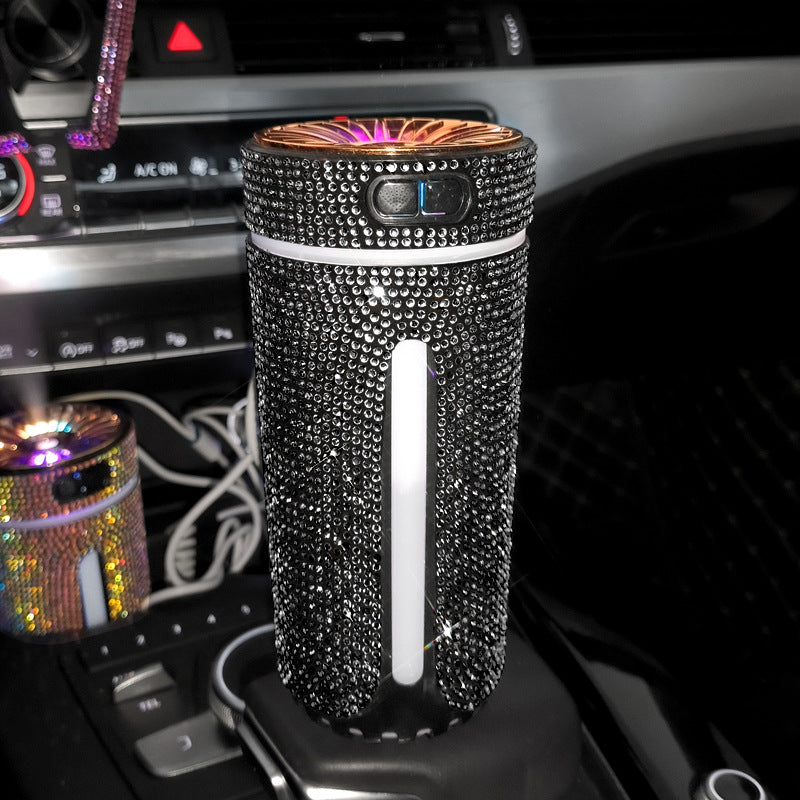 Luxury Diamond Car Humidifier LED Light Car Diffuser Auto Air Purifier Aromatherapy Diffuser Air Freshener Car Accessories For Woman Angelwarriorfitness.com