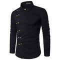 Slim square collar long sleeve shirt men Angelwarriorfitness.com