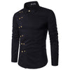 Slim square collar long sleeve shirt men Angelwarriorfitness.com