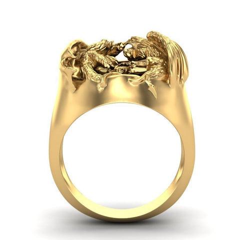 Golden Western Dragon Ring Angelwarriorfitness.com