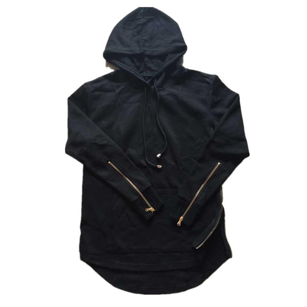 Autumn Hoodies Full Sleeve Kangaroo Pocket Side Zippers Streetwear Hip Hop Pullover Angelwarriorfitness.com