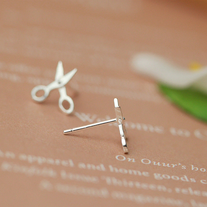 925 STERLING CUTE Small Scissors SILVER EARRINGS Angelwarriorfitness.com