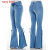 Ladies jeans mid-waisted denim trousers stretch jeans Angelwarriorfitness.com