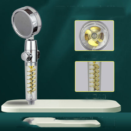 Internet Celebrity Small Waist Supercharged Shower Head Twin-turbo Pressurized Propeller Multifunctional Fan Shower Shower Head Angelwarriorfitness.com