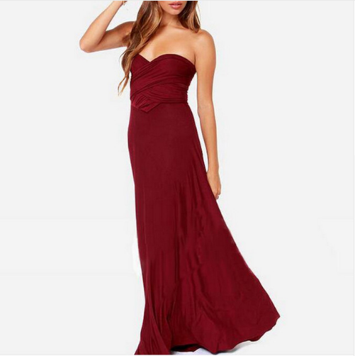 Women Bandage Convertible Boho Maxi Dress Angelwarriorfitness.com