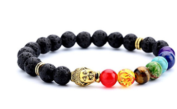 Jewelry Accessories 8mm Seven Chakra Yoga Volcanic Rock Buddha Head Bracelet Angelwarriorfitness.com