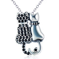 Black And White Cat Necklace With Diamonds Angelwarriorfitness.com