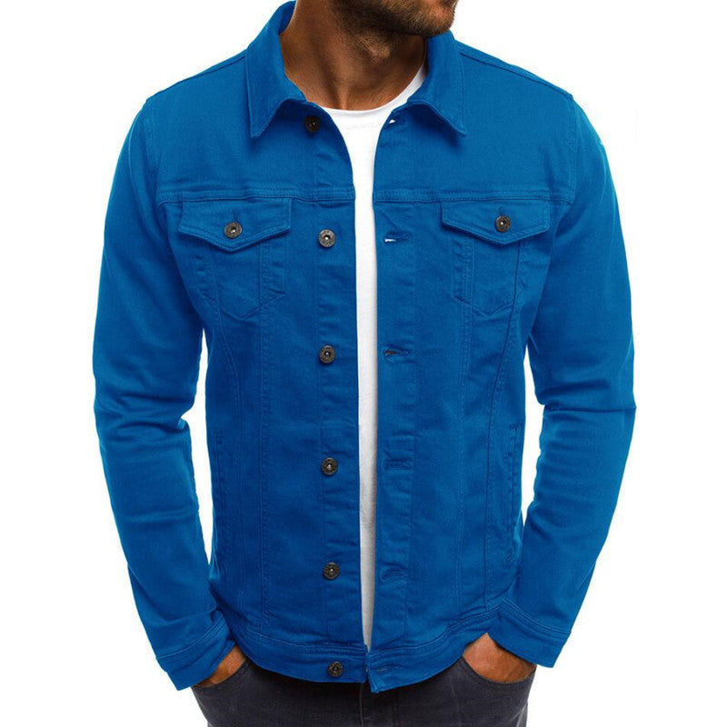 Casual Men Jacket Denim Button Shirt Angelwarriorfitness.com