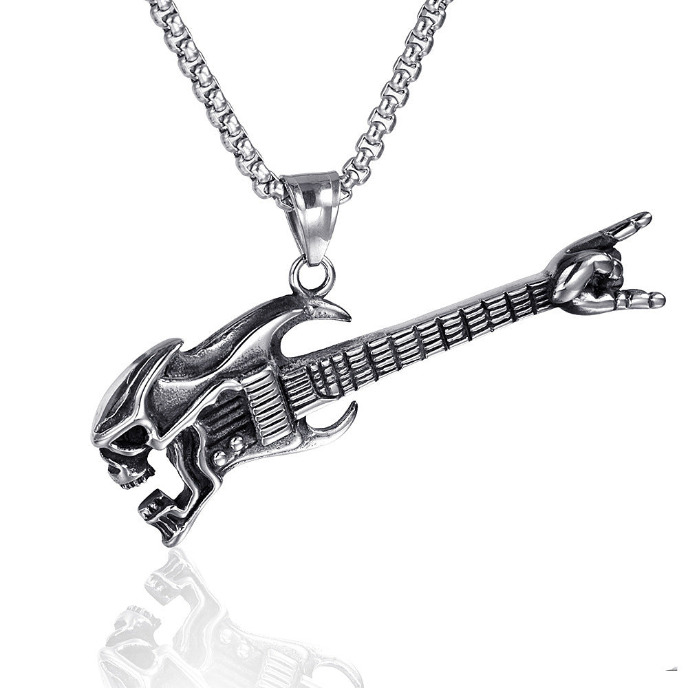 Rock Skull Guitar Pendant Angelwarriorfitness.com