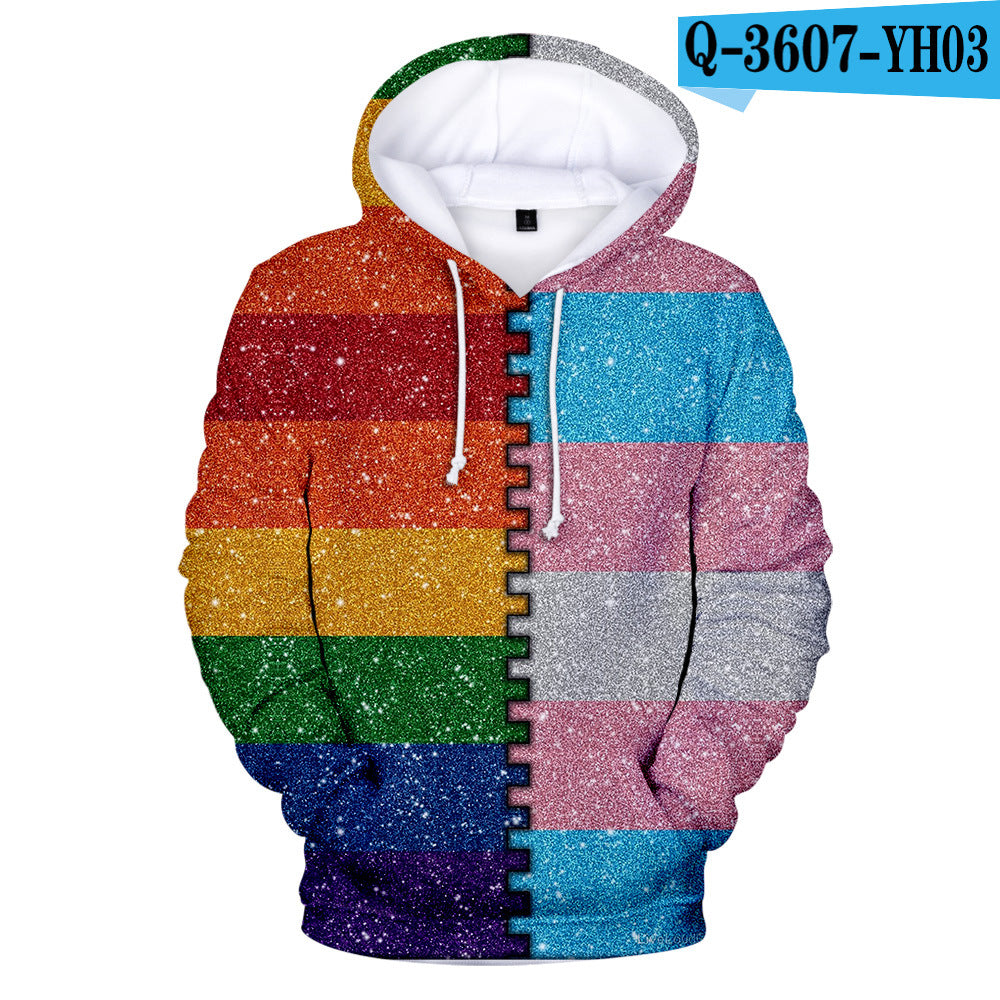 Gay Day Parade Leisure 3D Digital Printing Pullover Hoodie Men And Women Angelwarriorfitness.com