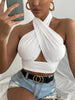 Ladies Summer Vest Cross Halter Sleeveless Angelwarriorfitness.com