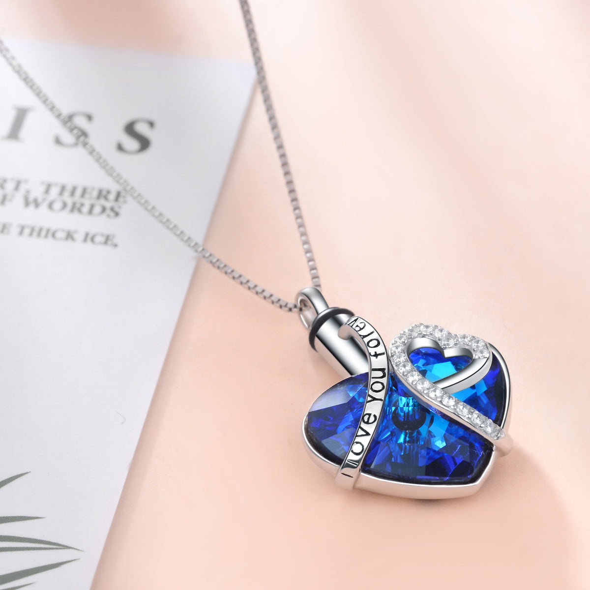 Sterling Silver Heart URN Necklace Engraved I Love You Forever Pendant Cremation Keepsake Necklace Angelwarriorfitness.com