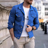 Mens Slim Fit Denim Lapel Jacket Angelwarriorfitness.com
